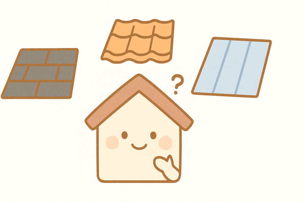 スレート・瓦・金属屋根の違いが一目でわかるイラスト