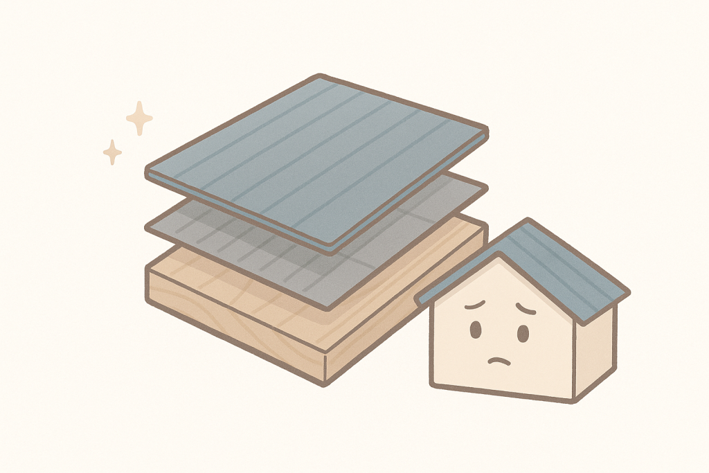 カバー工法の内部構造を分かりやすく示した図解イラスト