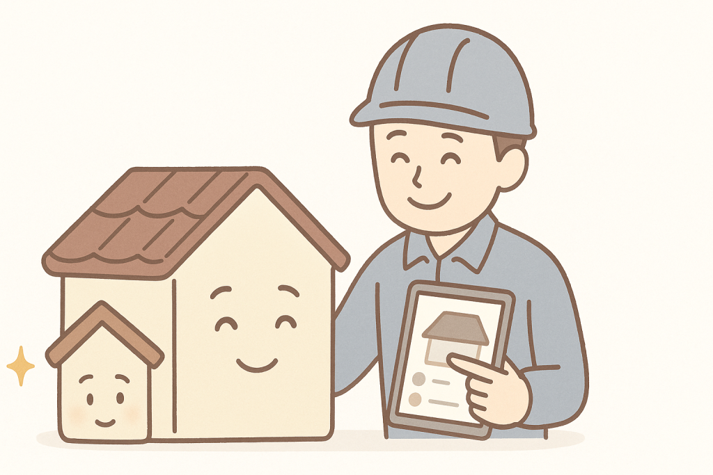 屋根点検の重要性をまとめる安心イメージイラスト