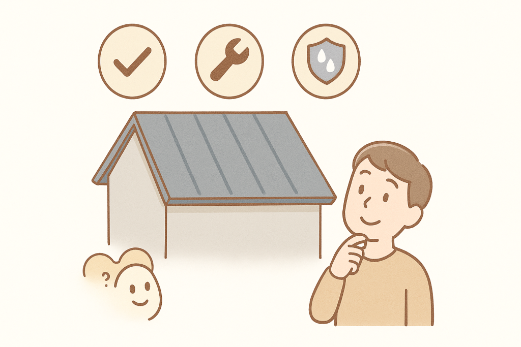 ガルバリウム鋼板のメリットを表現したイラスト
