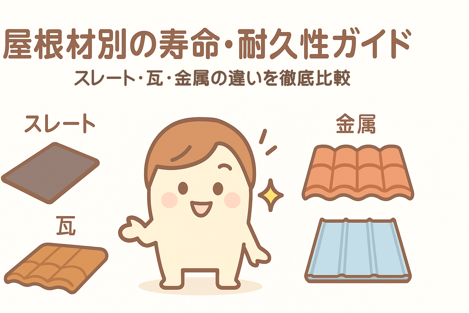 屋根材別の寿命・耐久性ガイドのアイキャッチ画像
