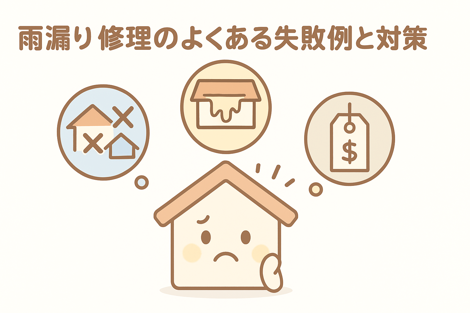 タイトル入りの雨漏り修理の失敗例イメージアイキャッチ