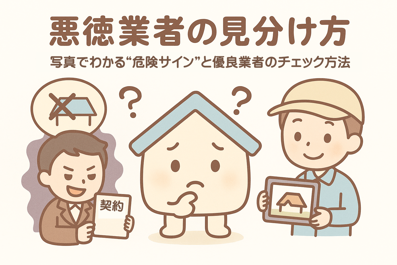 悪徳業者と優良業者の違いを比較したアイキャッチ画像