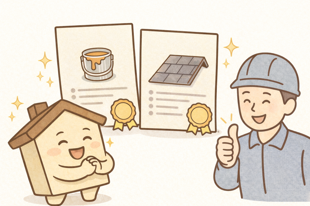 屋根工事の保証を理解した様子