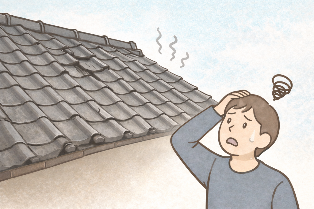 下から見て分かる瓦屋根の異常