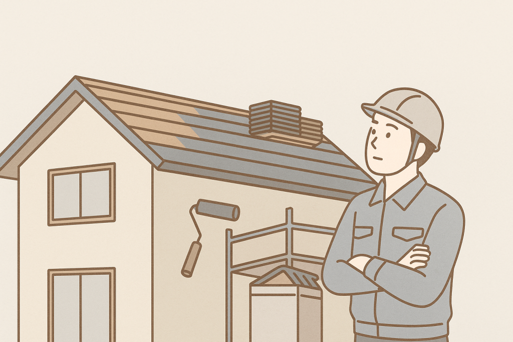 既存の屋根を撤去して下地から新しくする葺き替え工事のイメージ