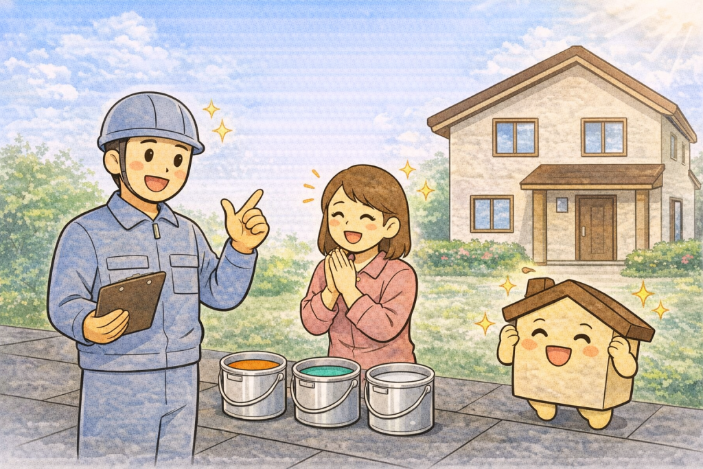 塗料の違いを理解した様子