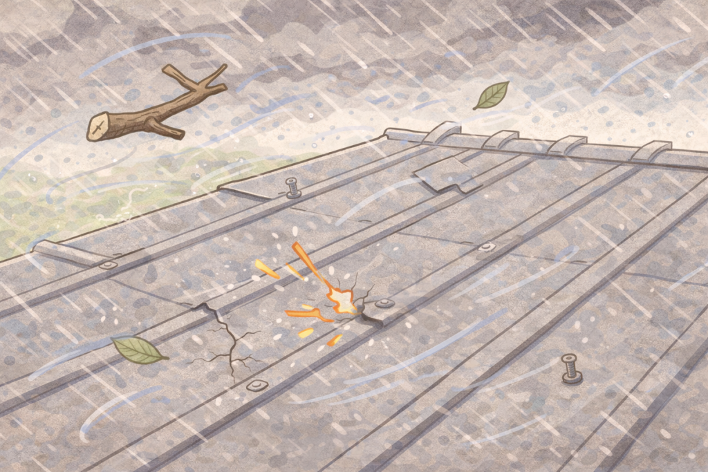 台風後に確認したい金属屋根のビス浮き