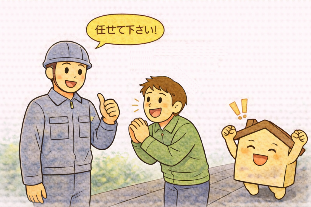 DIYをやめて正しい判断ができた様子