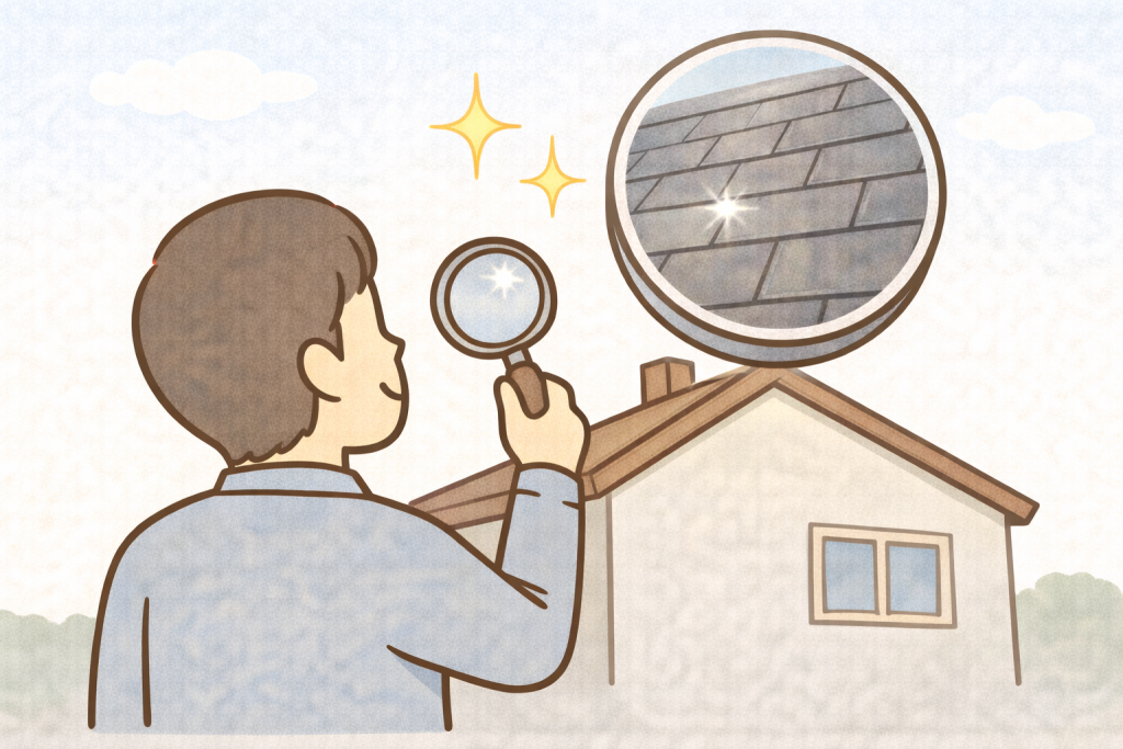 地上からできるスレート屋根チェック