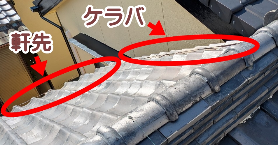 台風後にズレが出やすい瓦屋根の軒先やケラバ部分