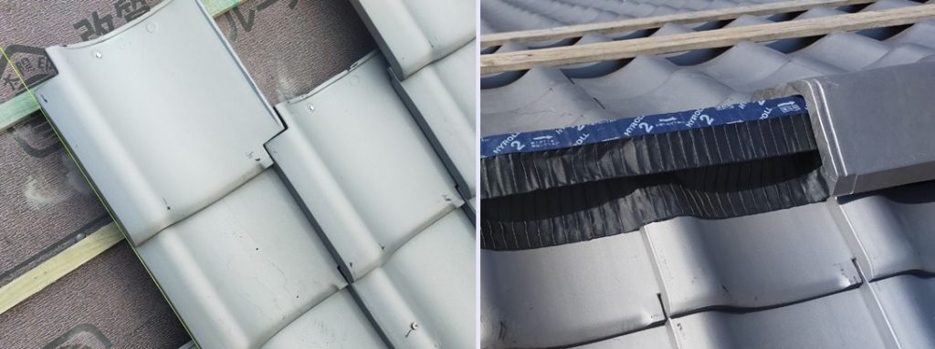 防災瓦と乾式棟を採用した現代の瓦屋根