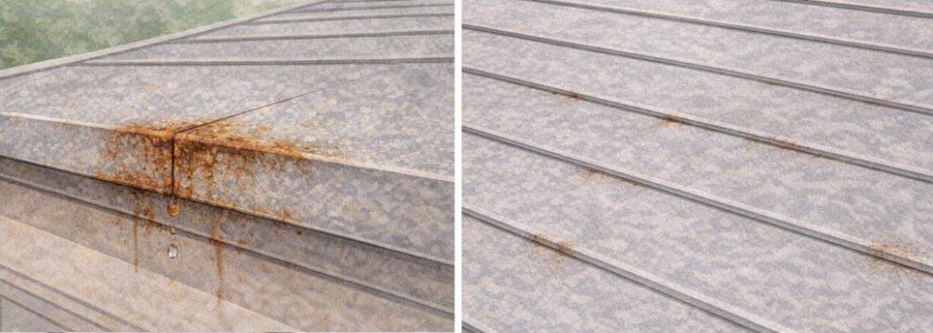 ガルバリウム鋼板でもサビが出やすい場所
