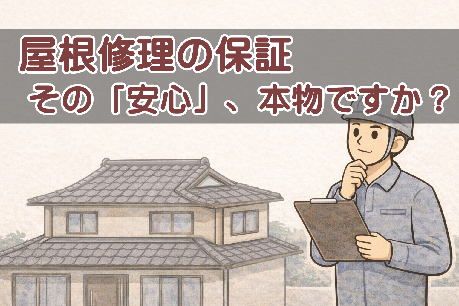 瓦屋根修理の施工保証・材料保証・耐震保証の違いを理解するためのイメージ