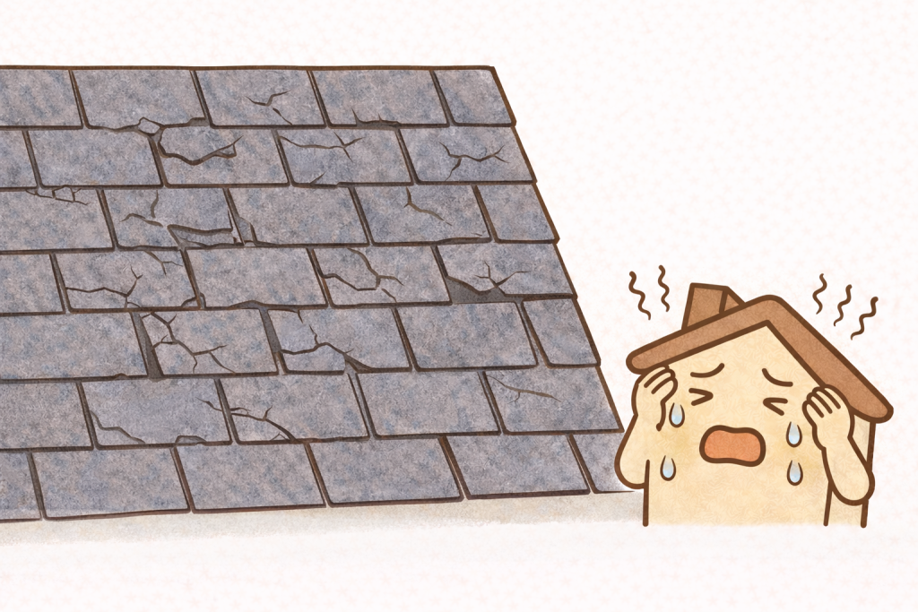 修理を検討すべきスレート屋根の割れ