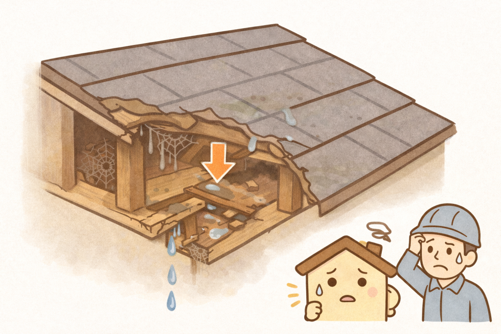 見た目だけでは分からないスレート屋根劣化