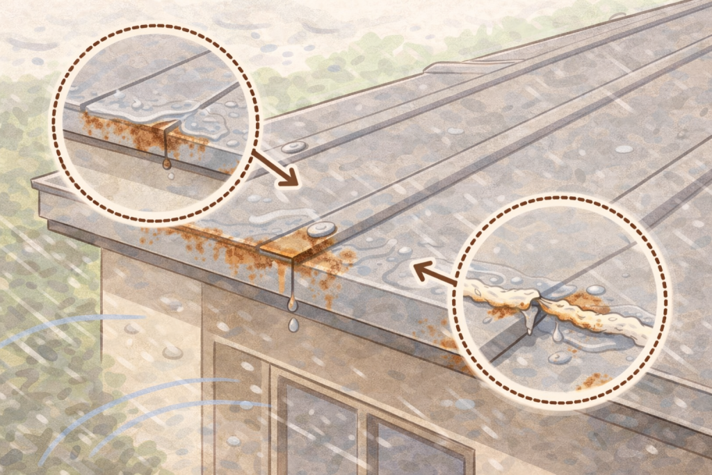 台風後に発生しやすい金属屋根のサビ