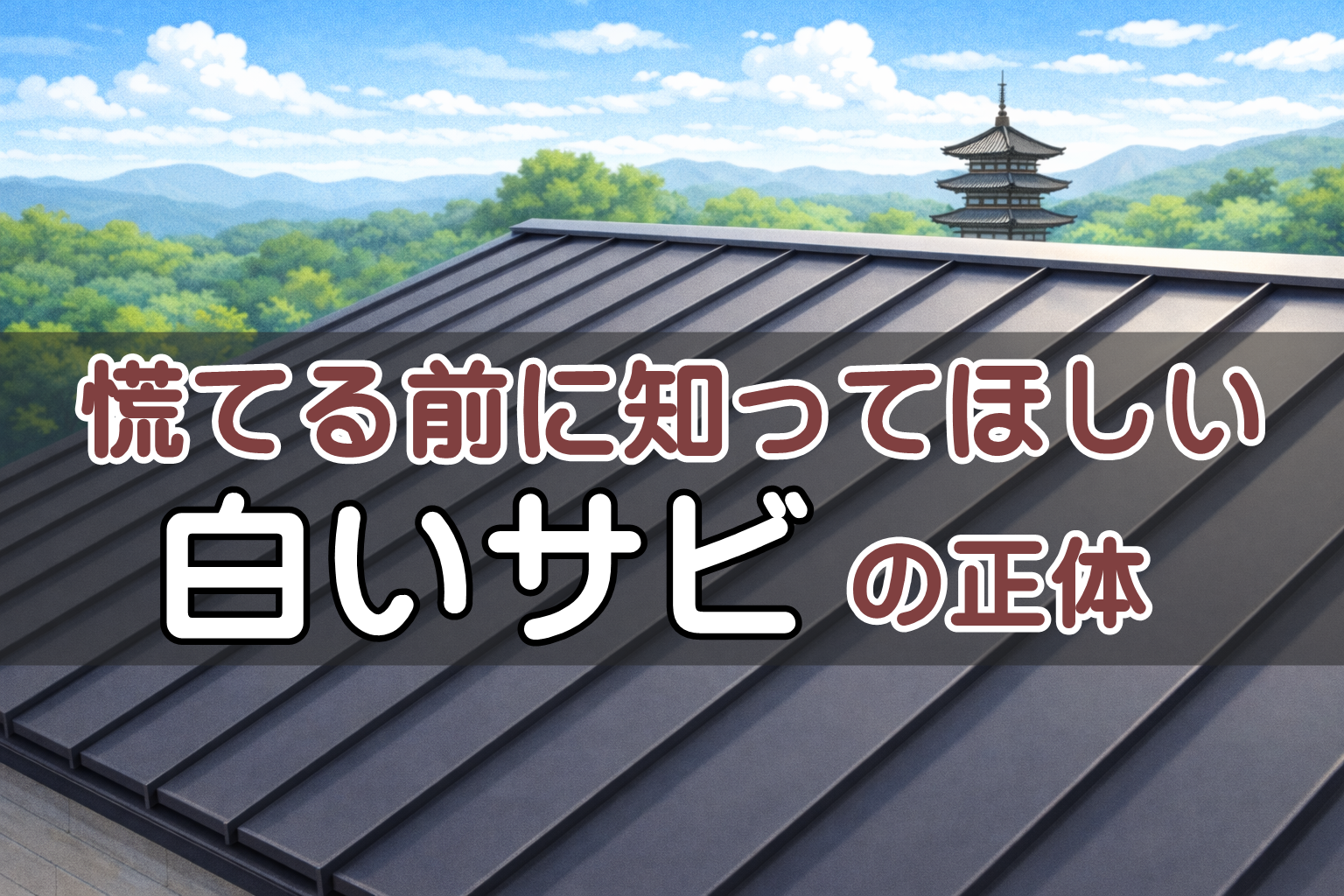 白サビと赤サビの違いが分かるガルバリウム鋼板の例