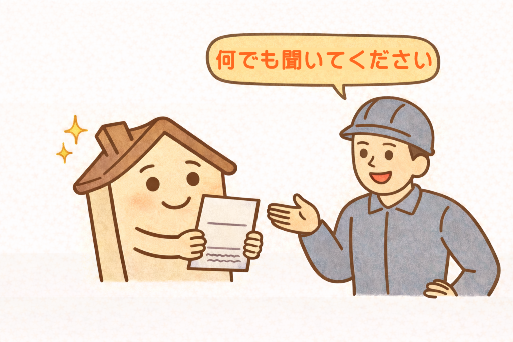 屋根修理の見積書に納得した家