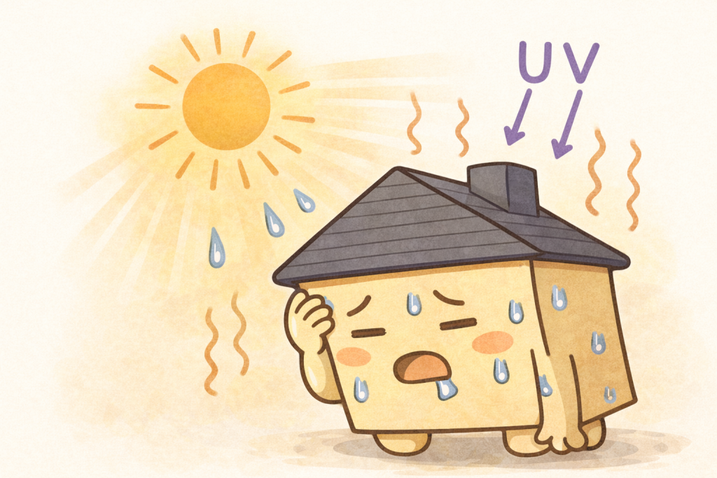 高温多湿によるスレート屋根劣化