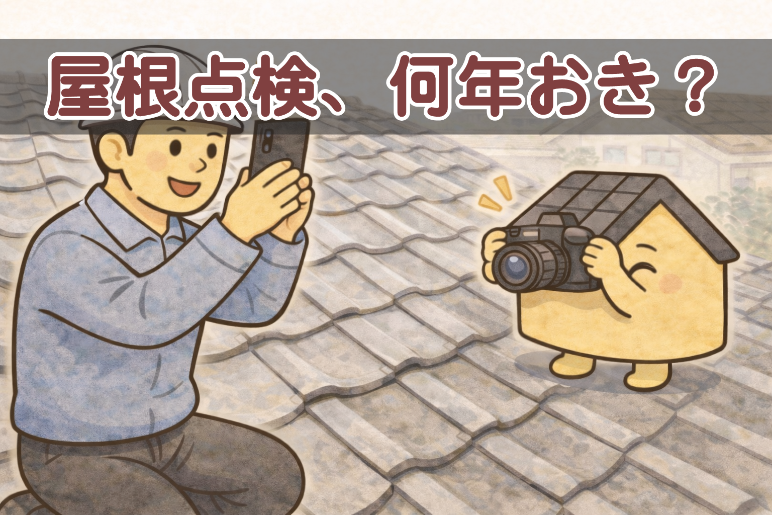 瓦屋根の点検時期を考えるための住宅外観イメージ