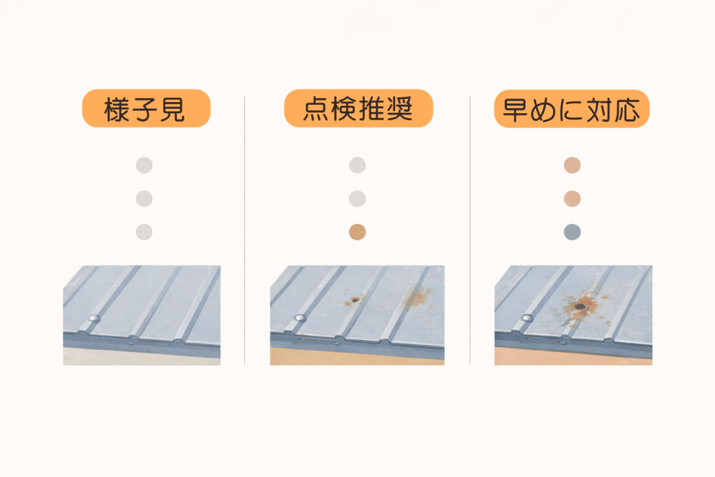 金属屋根の穴あきに対する様子見・点検・早め対応の判断目安