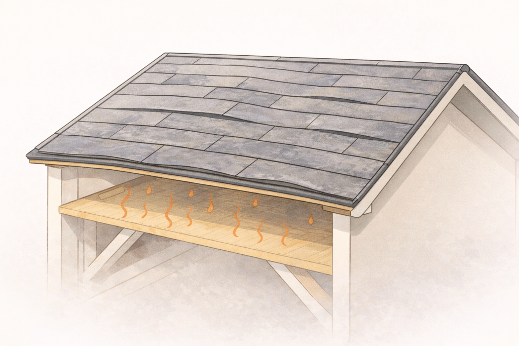屋根構造と通気不足がスレート屋根の反りに影響する仕組み

