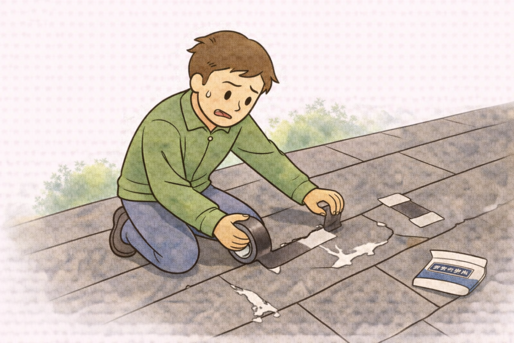 市販補修材でのDIY修理失敗