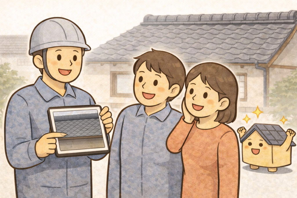 瓦屋根点検で工事不要と判断されるケースのイメージ