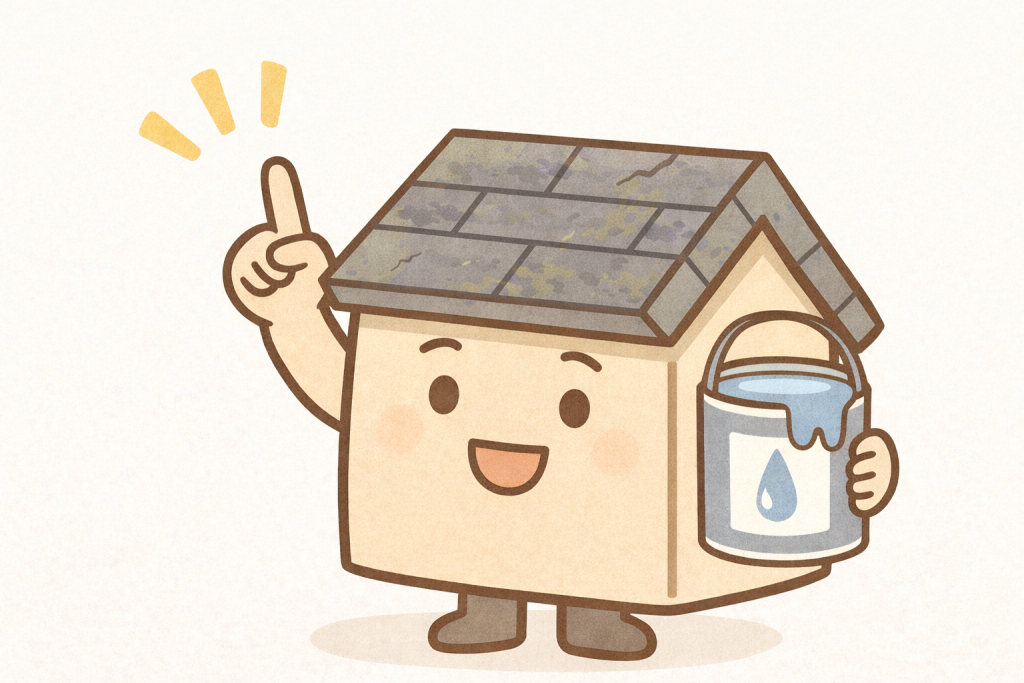 スレート屋根塗装の役割を示すイメージ
