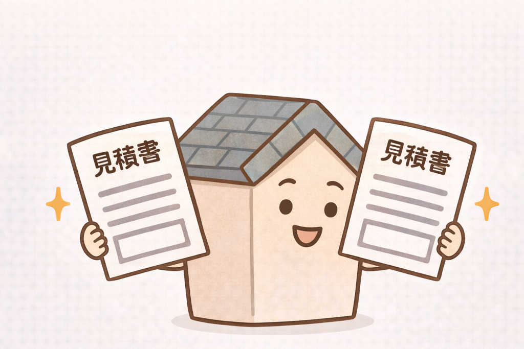 同じスレート屋根でも見積もりの前提条件が異なるイメージ
