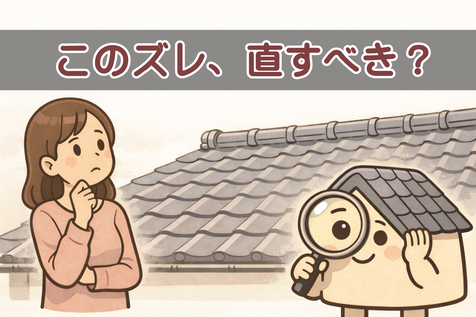 瓦屋根のズレはどこまで許容できるかを判断する境界ラインの解説イメージ