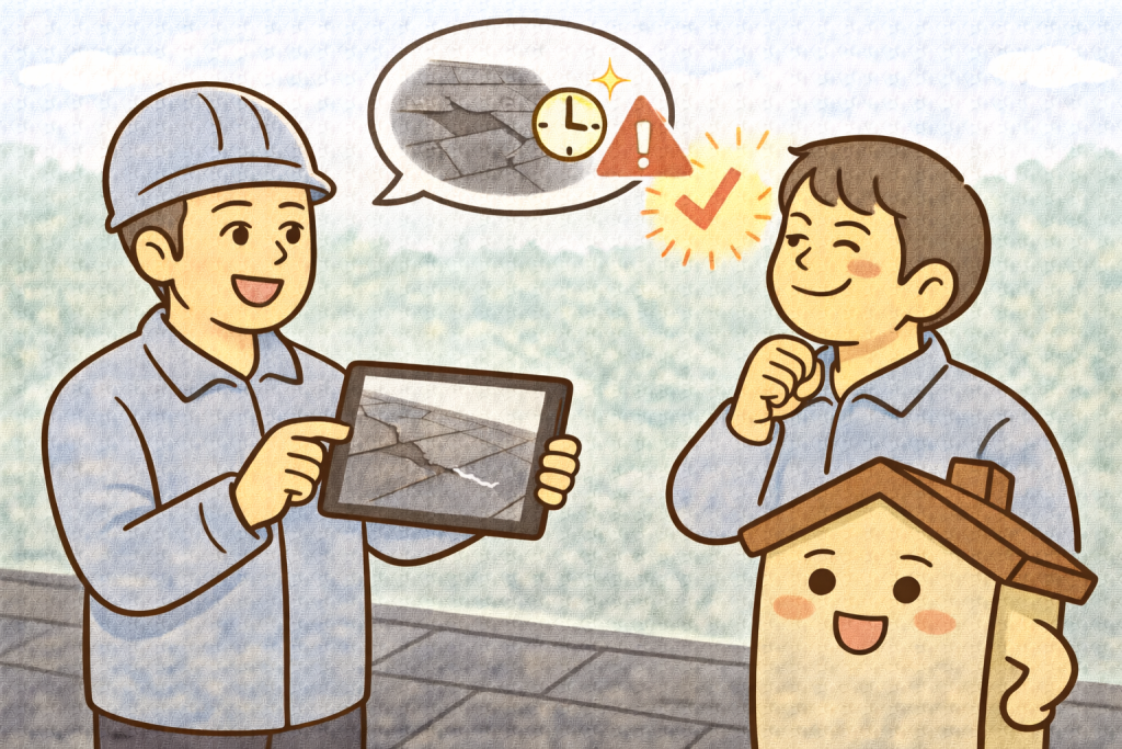 雨漏り前に対策できた様子