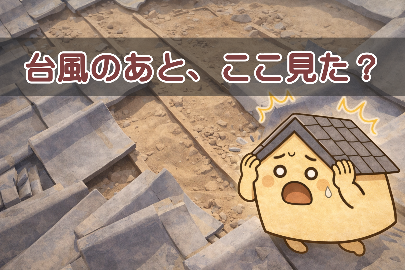 台風後に確認したい瓦屋根のズレや棟付近の異常