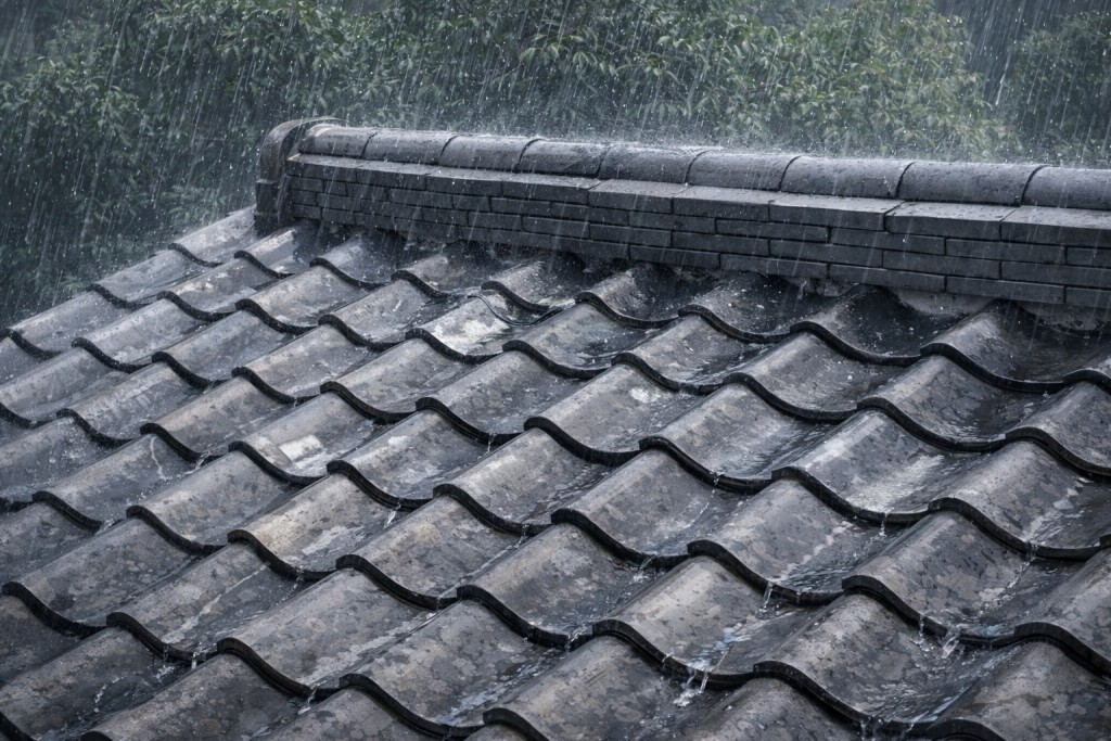 雨風や紫外線の影響を受けやすい瓦屋根の棟