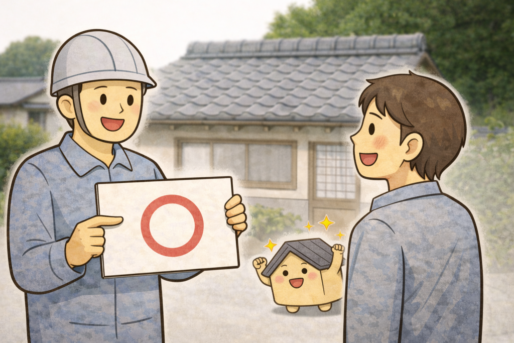 瓦屋根点検で工事不要と判断されるケースのイメージ