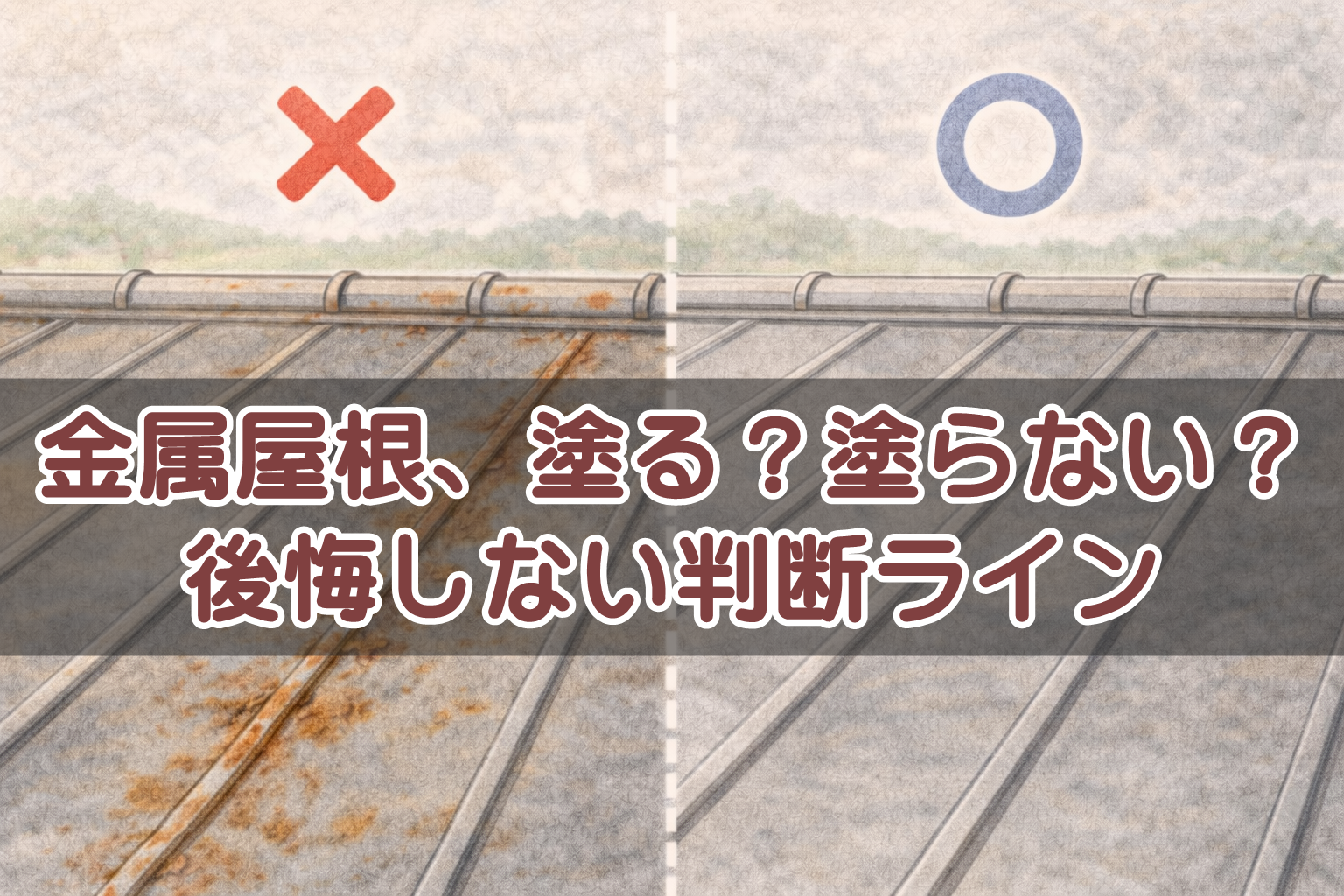 金属屋根は塗装が必要か不要かを判断するイメージ