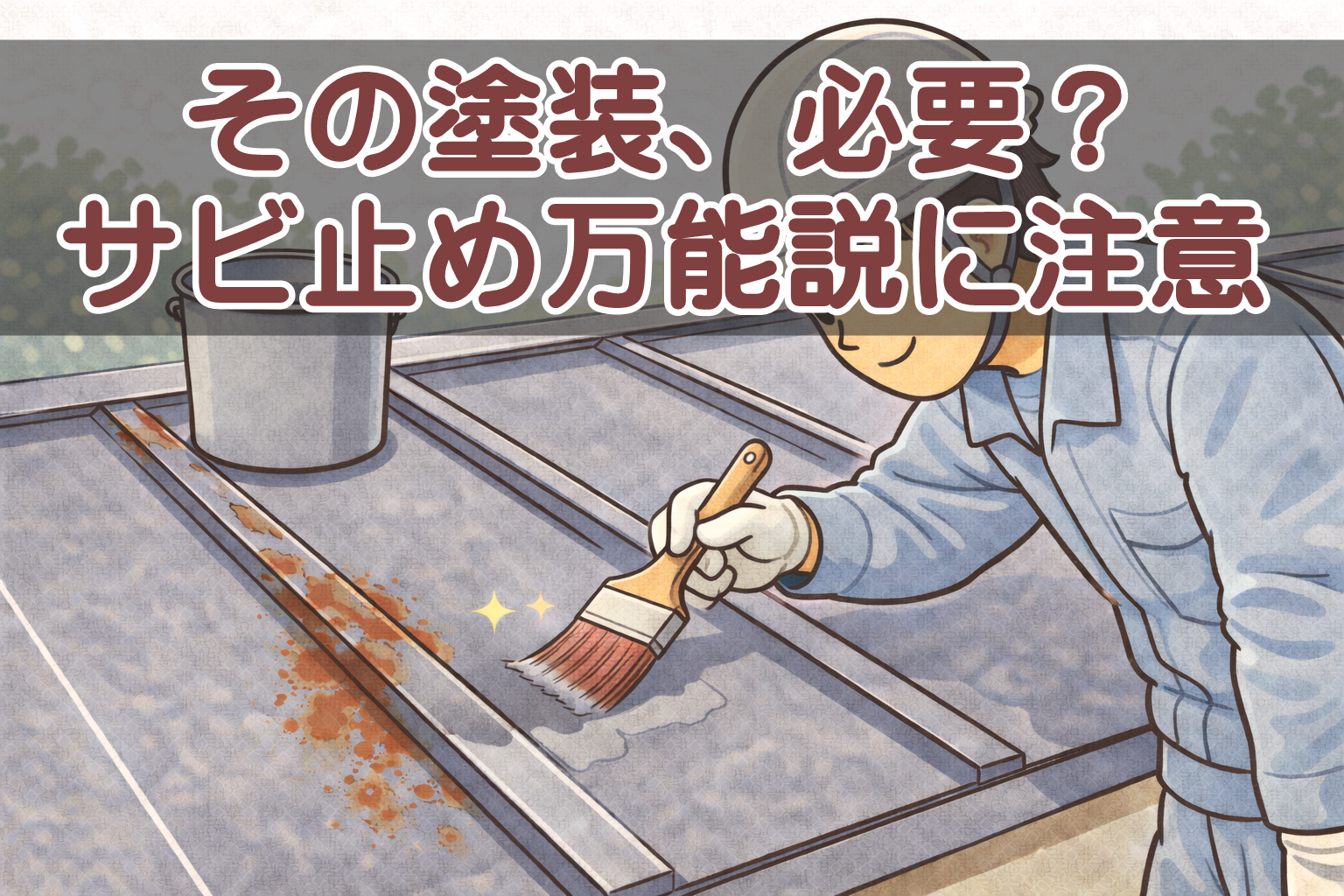 金属屋根のサビ止め塗装が必要か判断するためのイメージ