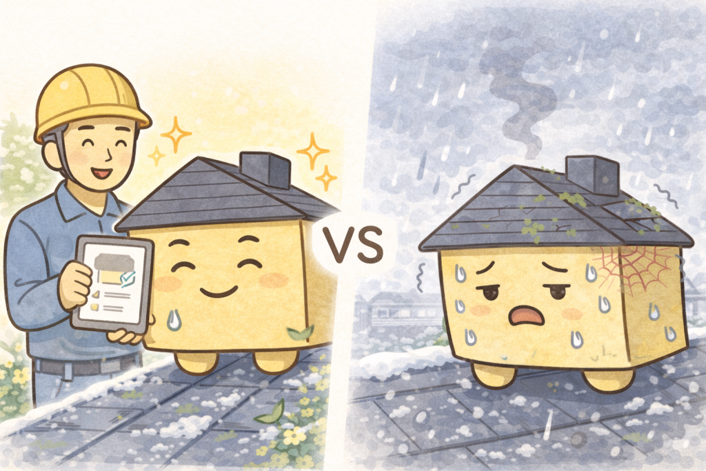 屋根管理による耐久性の違い