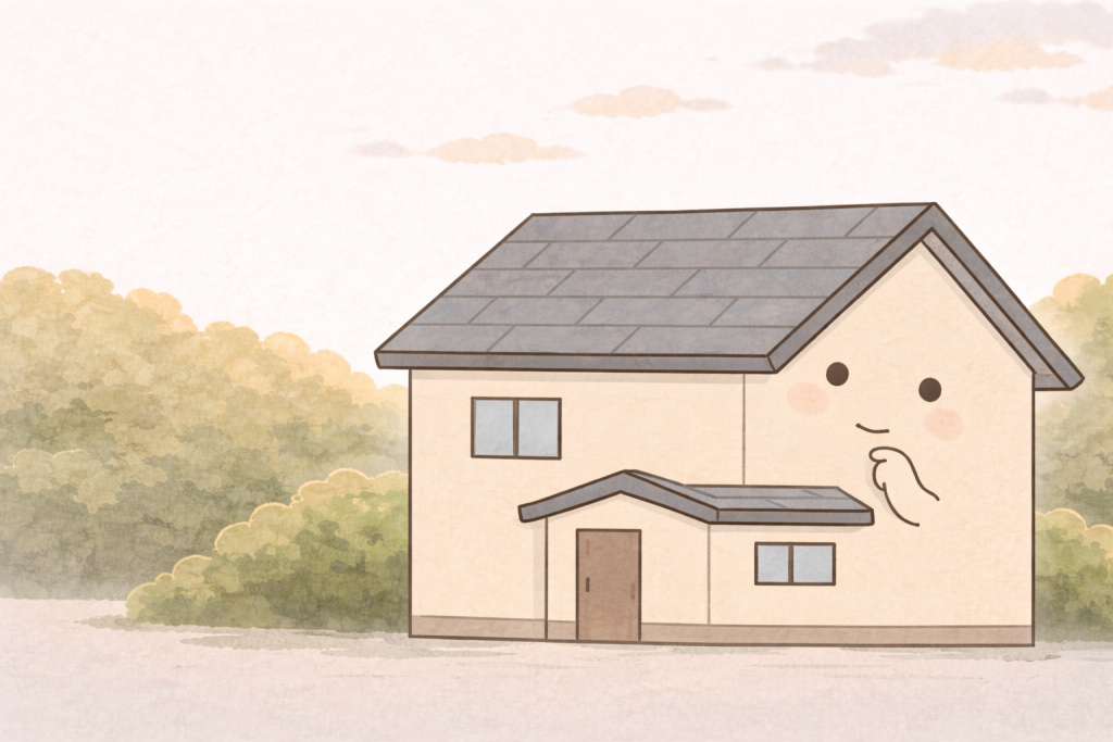 スレート屋根の補修方法について落ち着いて考えている住宅のイメージ
