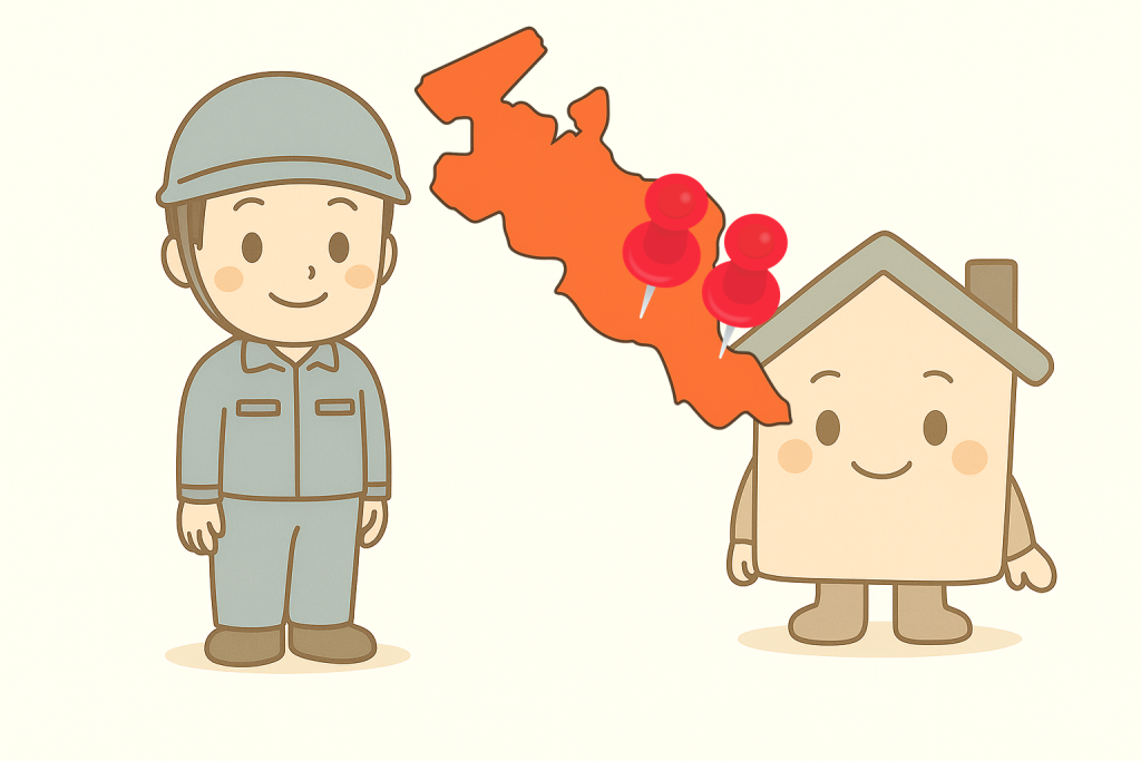 倉庫の場所イラスト