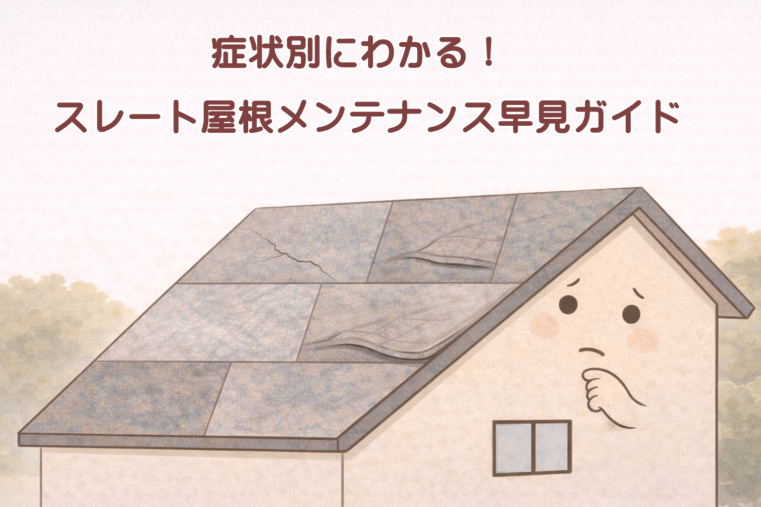 スレート屋根の症状別メンテナンス方法を整理した早見ガイドのイメージ