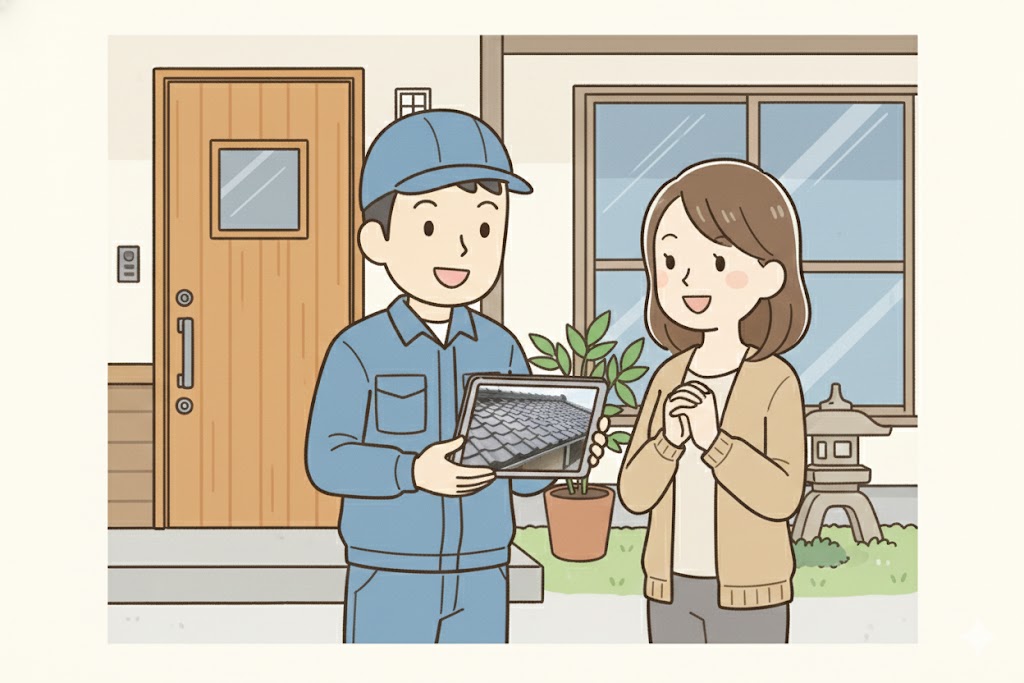 瓦工事の費用がわかって安心の女性