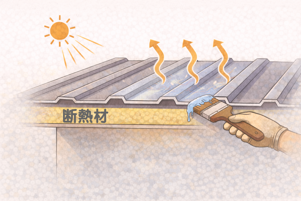 断熱材や遮熱対策によって熱の伝わり方を抑える金属屋根施工