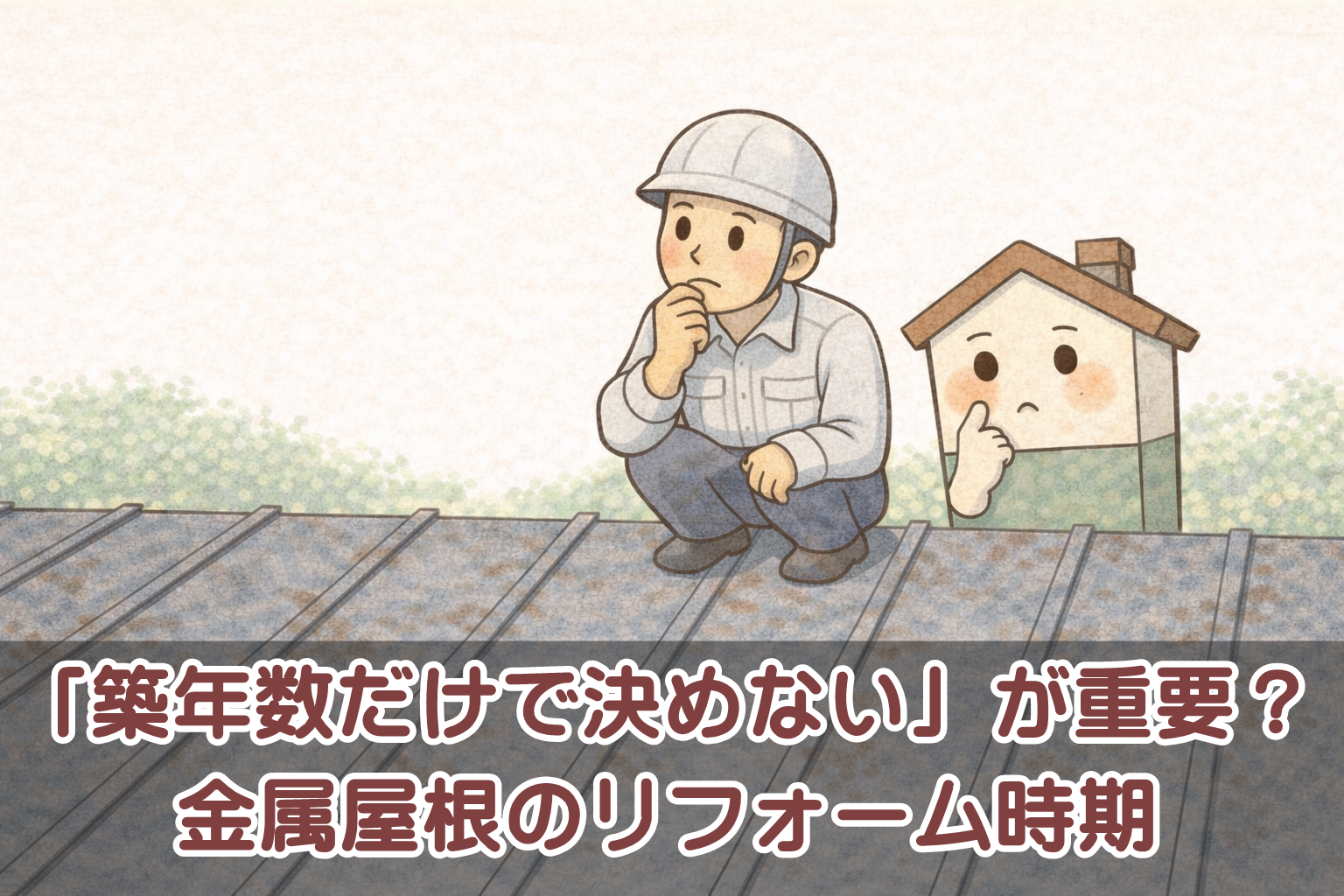 金属屋根のリフォーム時期を検討しているイメージ
