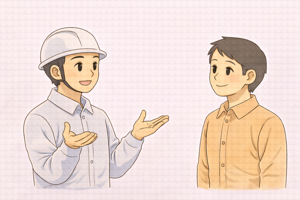 写真診断後に判断の選択肢を整理している様子