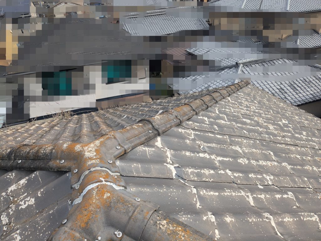 築約20年のセキスイかわらU屋根を点検した際の全体状況２