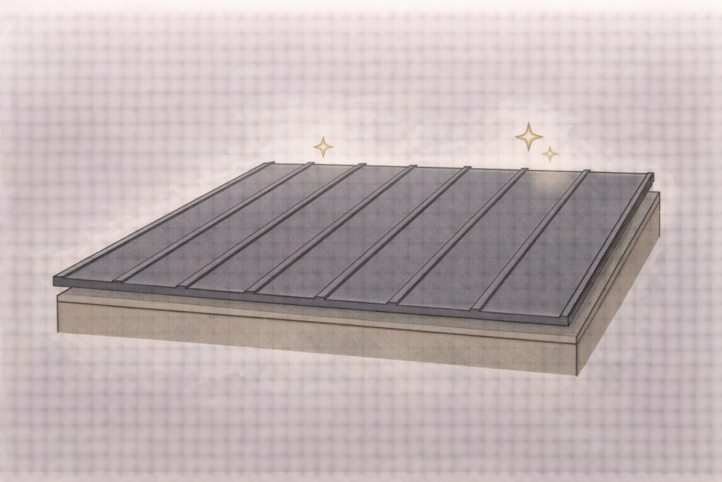 ガルバリウム鋼板屋根の特徴と耐久性のイメージ