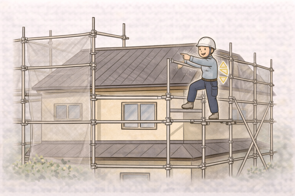 金属屋根の塗装やカバー工法で足場が必要な工事の例
